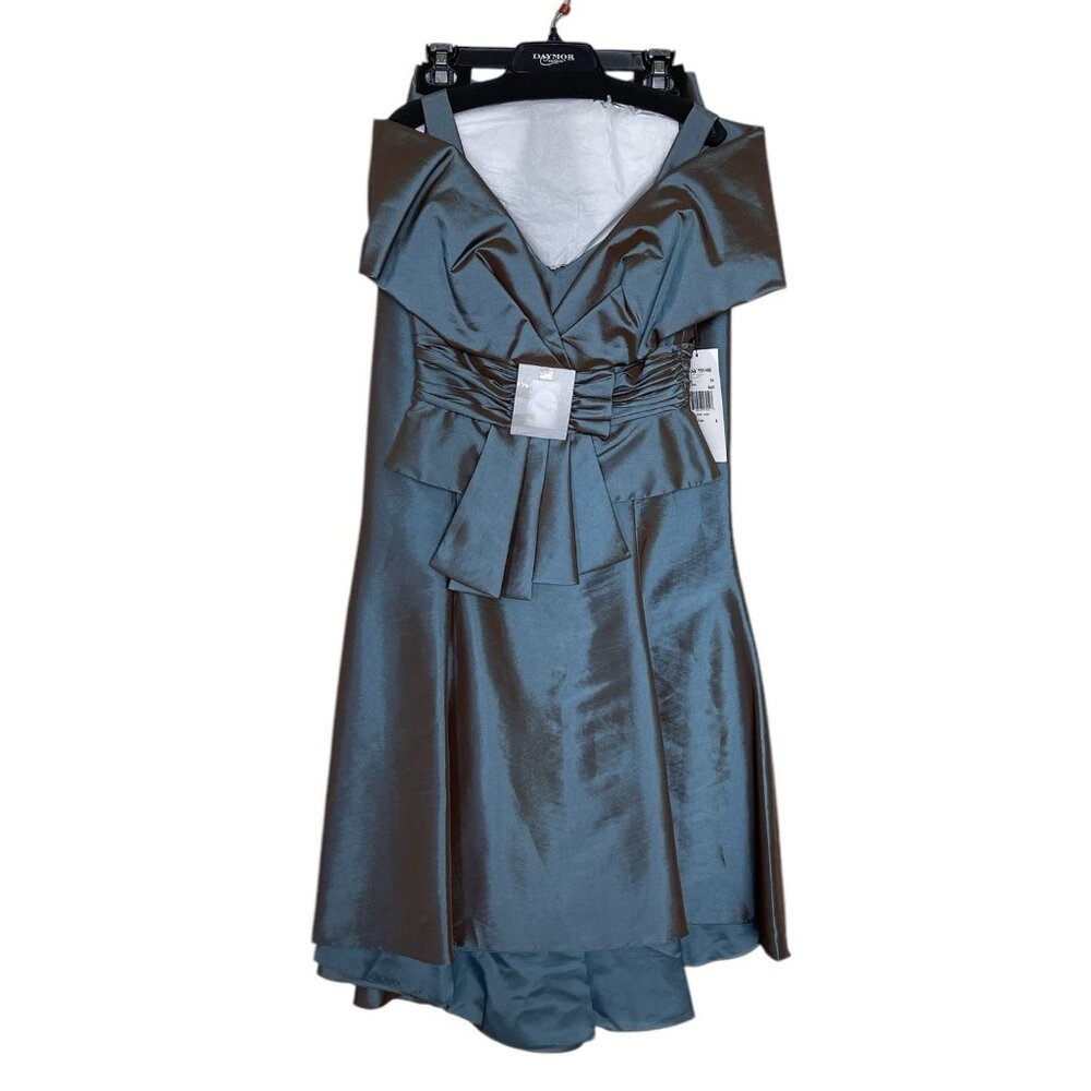 Daymor Couture Dress Set Womens Size 4‎ Off Shoulder Rhinestones Top And Skirt